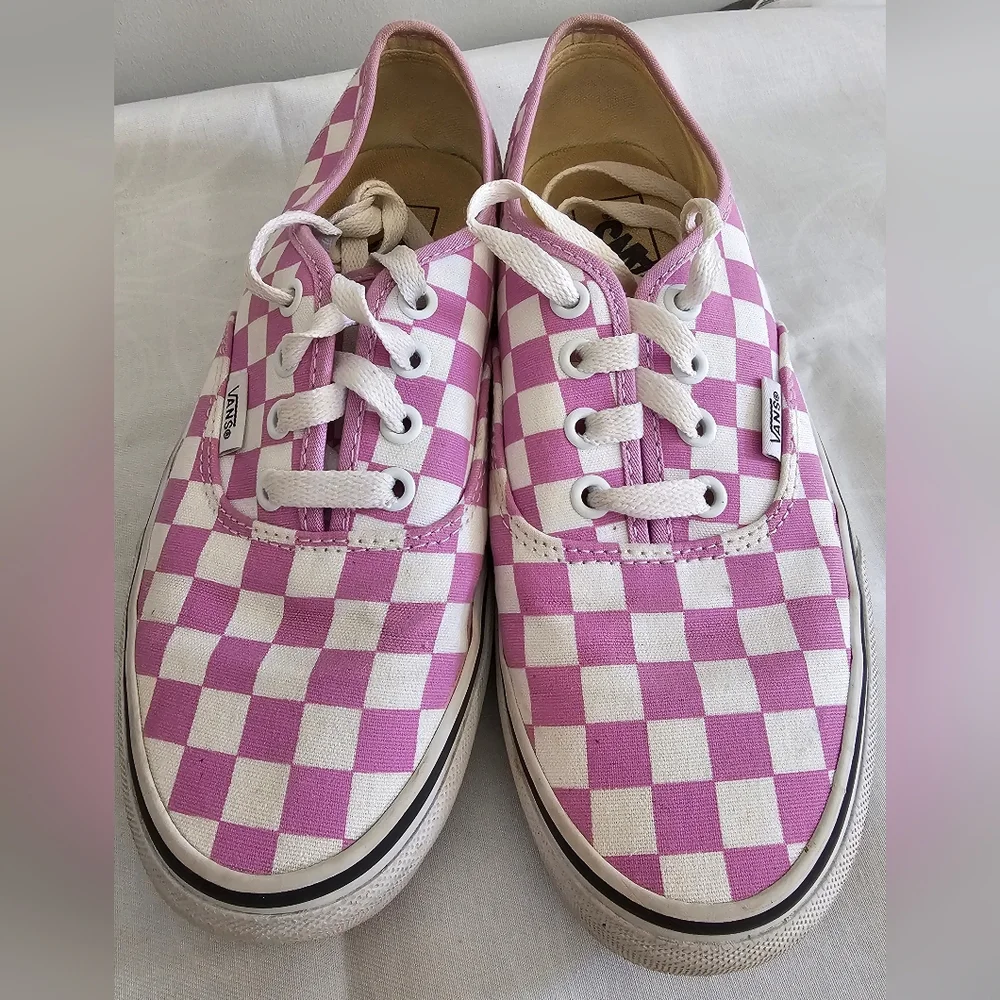 VANS Off The Wall Unisex Pink & White Checkered Sneakers, Shoes - Picture 5 of 9